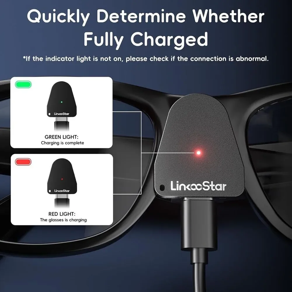 2 Pack Charger Adapter for Ray-Ban Meta Smart Glasses Gen 1 & Gen 2 USB Cable